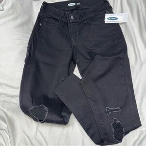 Old Navy Distressed Black Skinny Rockstar Jeans Size 2 Petite New